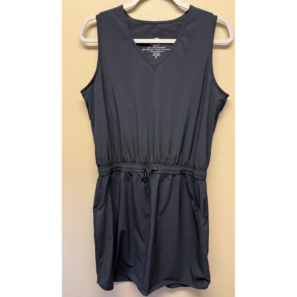 KUHL Vantage Sleeveless Black Drawstring Dress With Pockets Medium Travel Hike